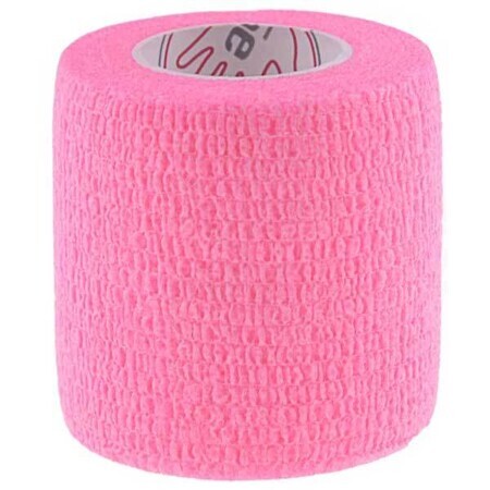 5E, Cohesief verband Non-Woven Premium, latex, roze, 5 cm x 4,5 m