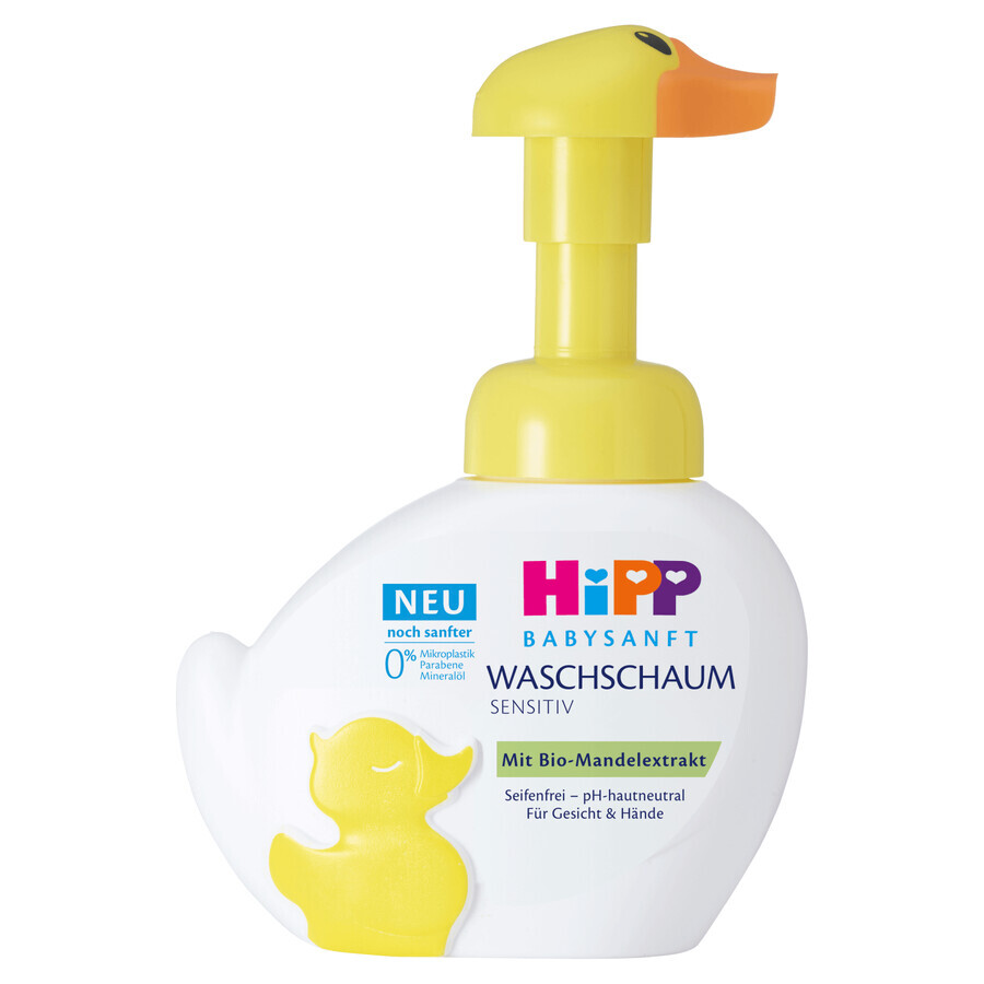 HiPP Babysanft Sensitive, mousse lavante pour le visage et les mains, dès le premier jour, canard, 250 ml