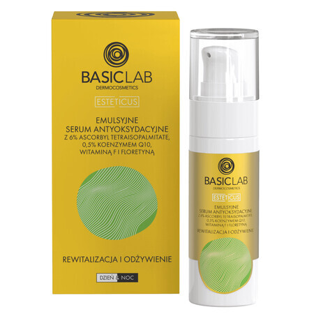 BasicLab Esteticus, emulsie antioxidant serum met vitamine C 6%, revitalisering en voeding, 30 ml