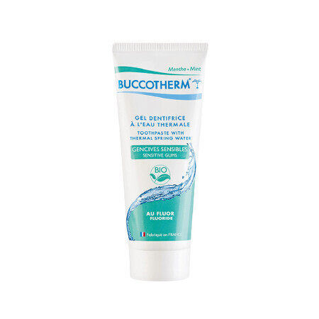 Dentifricio BIO per gengive sensibili al gusto di menta, con fluoro, 75 ml, Buccotherm