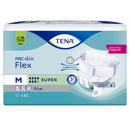 Tena Flex ProSkin, scutece, mărimea M, 71-102 cm, Super, 30 buc