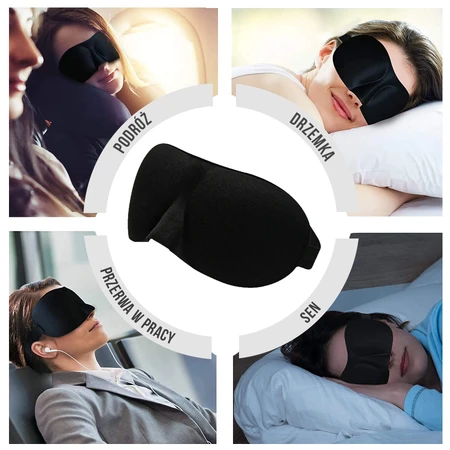Waya 3D Comfort, slaapblinddoek, zwart, 1 stuk 