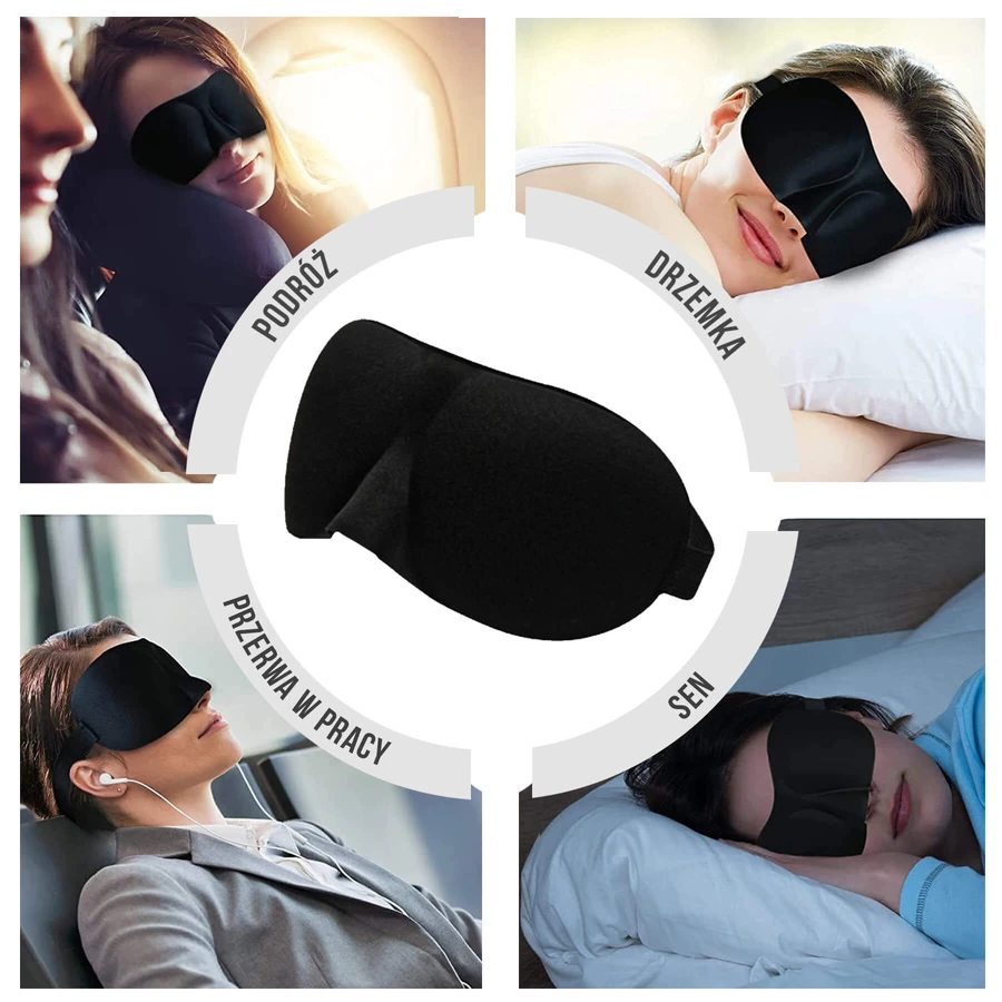 Waya 3D Comfort, slaapblinddoek, zwart, 1 stuk 