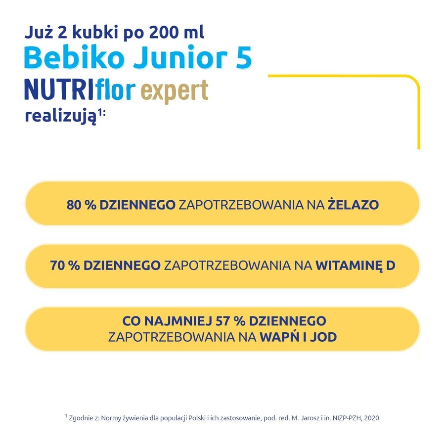 Bebiko Junior 5 Nutriflor Expert, nutritional formula based on milk, for preschoolers, 600 g