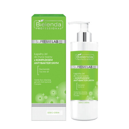 Bielenda Professional SupremeLAB Sebio Derm, zachte gezichtsreinigingsgel met antibacterieel complex, 200 g