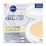 Nivea Cellular Expert Finish 3-in-1 Verzorgingskussen, antirimpelcrème-primer in een kussen, 01 licht, SPF 15, 15 g