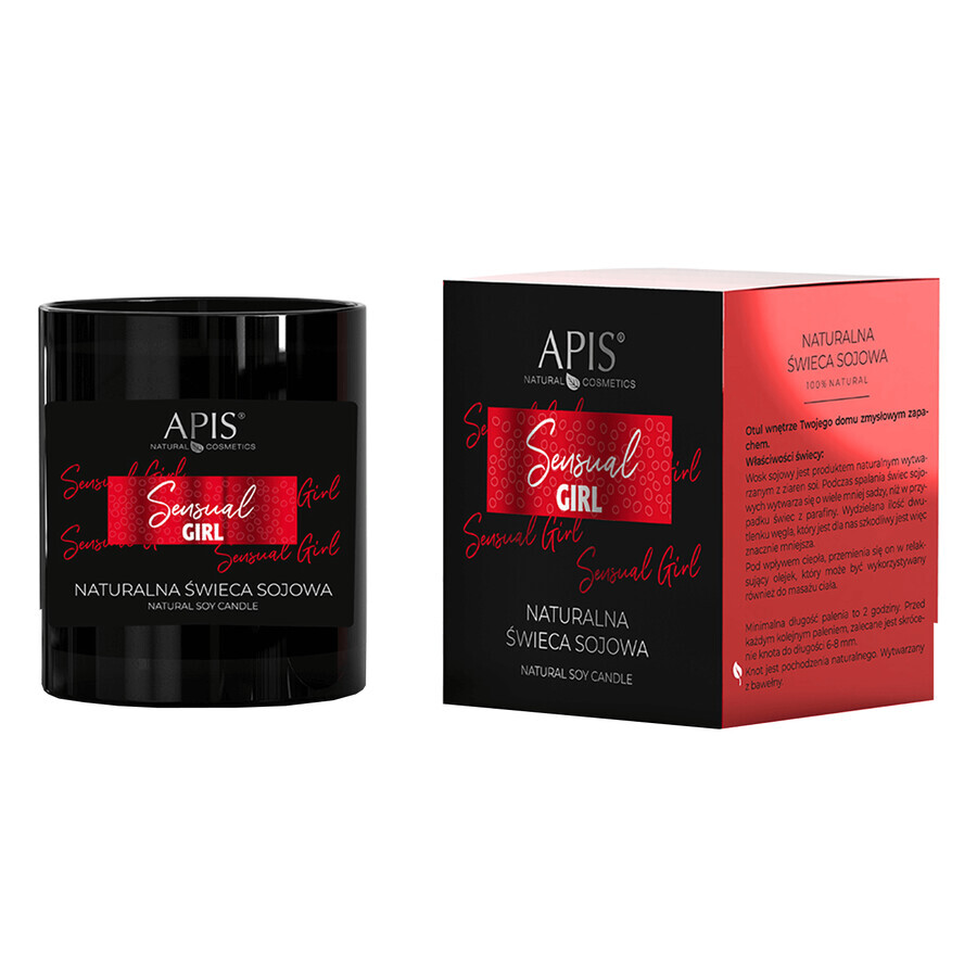 Apis Raspberry Glow, bougie naturelle au soja, 220 g