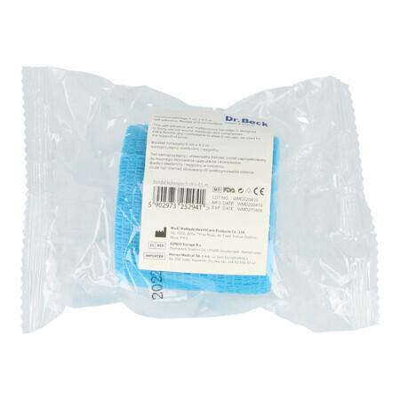 Dr Beck, Cohesief verband Non-Woven, non-woven, Lichtblauw, 5 cm x 4,5 m