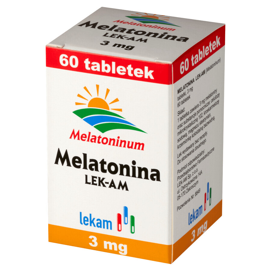 Melatonin LEK-AM 3 mg, 60 Tabletten