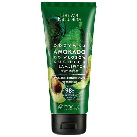 Barwa Natural, avocadoconditioner voor breekbaar, droog en beschadigd haar, regenererend, 200 ml