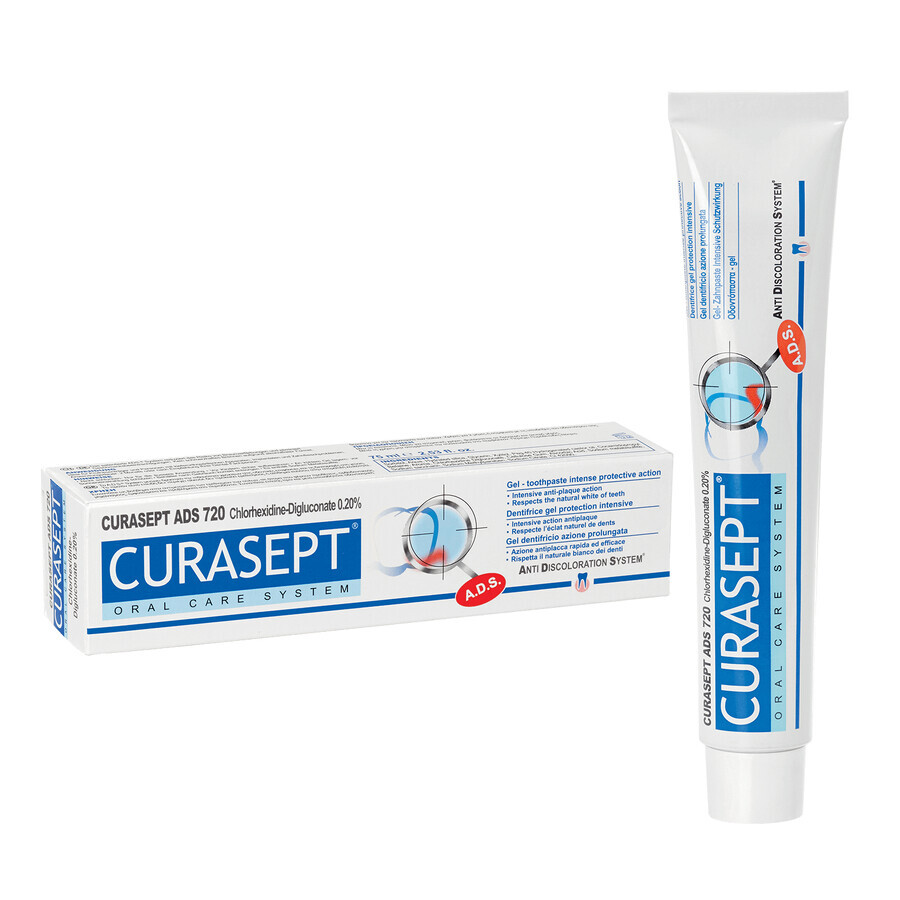 Curasept ADS 720, gel tandpasta met chloorhexidine 0,20%, 75 ml