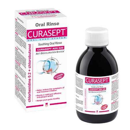 Curasept ADS 220, mondspoeling met chloorhexidine 0,20% en chloorbutanol, 200 ml