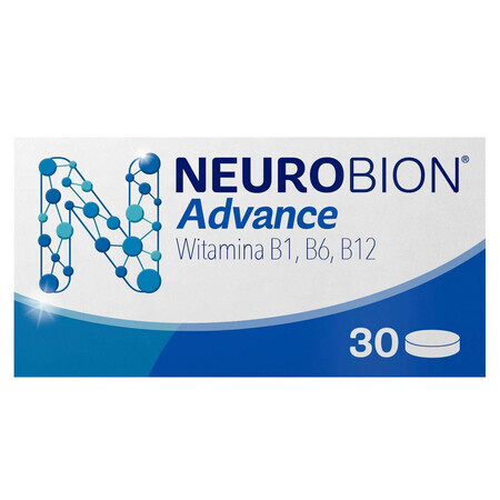 Neurobion Advance 100 mg + 50 mg + 1 mg, 30 filmomhulde tabletten