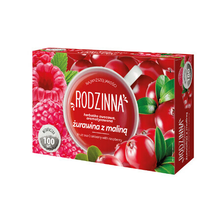 Rodzinna Żurawina z Maliną, vruchtenthee, gearomatiseerd, 1,75 g x 100 builtjes