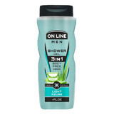 On Line Men, heren douchegel 3in1, Light Azure, 410 ml