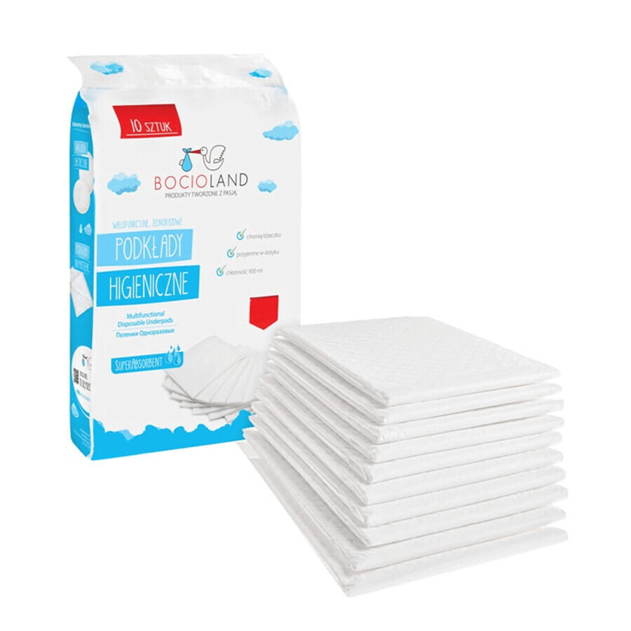 Bocioland, sanitary pads, super absorbent, 40 cm x 60 cm, 10 pieces