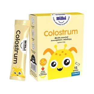 ForMeds Hilki Colostrum, voor kinderen vanaf 3 jaar, banaan- en aardbeiensmaak, 15 sachets