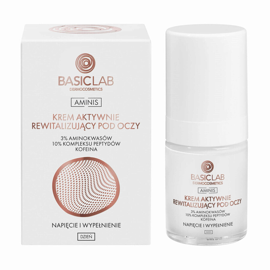 BasicLab Aminis Revitalizing Active Eye Day Cream with 3% Amino Acids, Tightening and Filling, 18ml