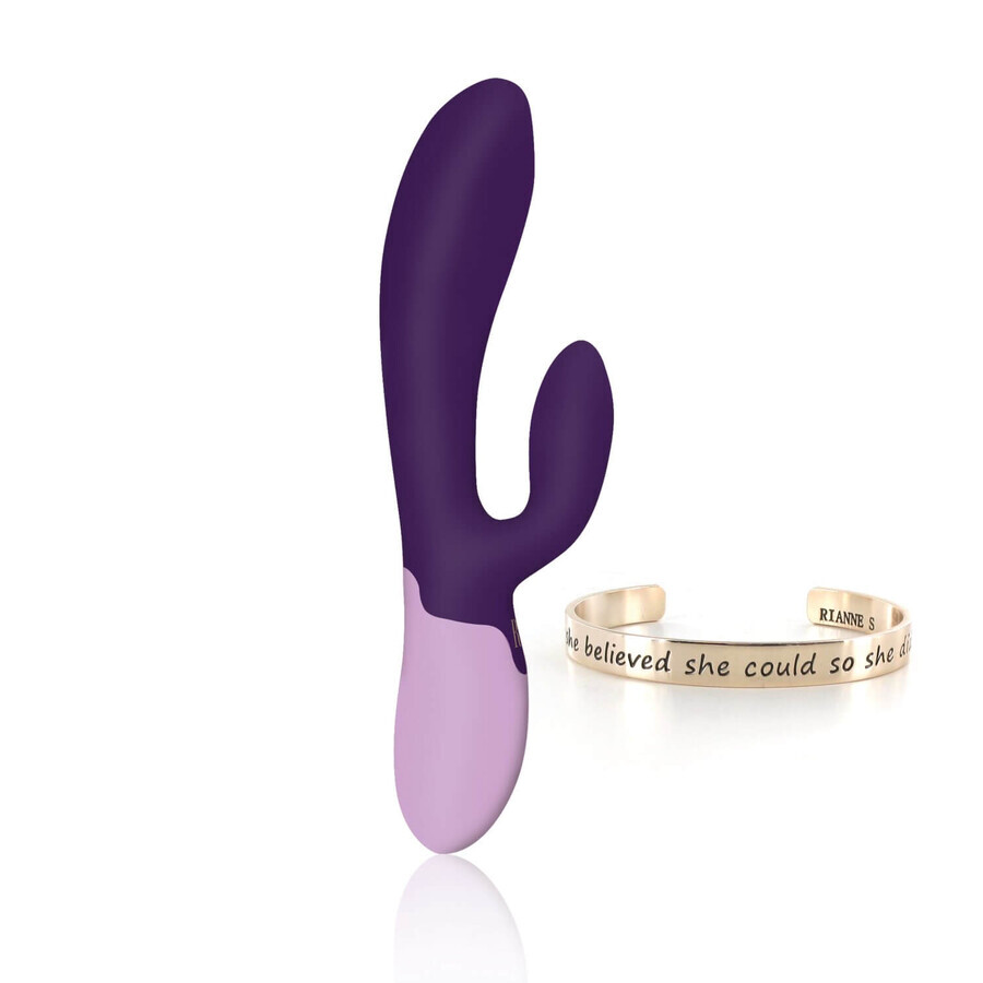 Rianne S Essentials Xena Rabbit Vibrator Deep Purple, masaj vibrator încălzit pentru iepurași, violet, 1 buc