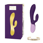 Rianne S Essentials Xena Rabbit Vibrator Deep Purple, masaj vibrator încălzit pentru iepurași, violet, 1 buc