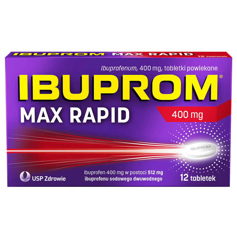 Ibuprom Max Rapid 400 mg, 12 filmomhulde tabletten