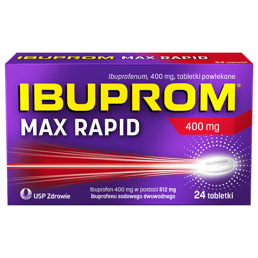 Ibuprom Max Rapid 400 mg, 24 comprimate filmate