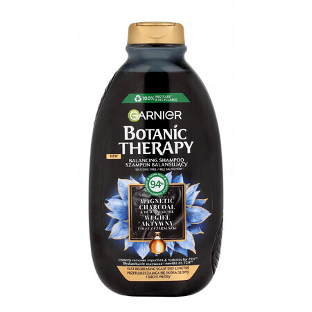 Garnier Botanic Therapy, șampon echilibrant pentru păr uscat și scalp gras, cărbune activ, 400 ml