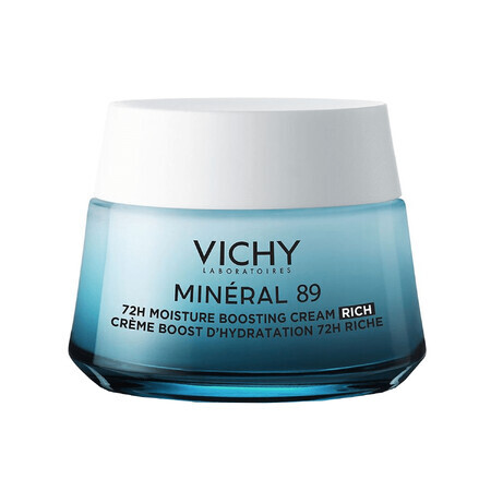 Vichy Mineral 89, cremă bogată hidratantă și hrănitoare, 72h, 50 ml