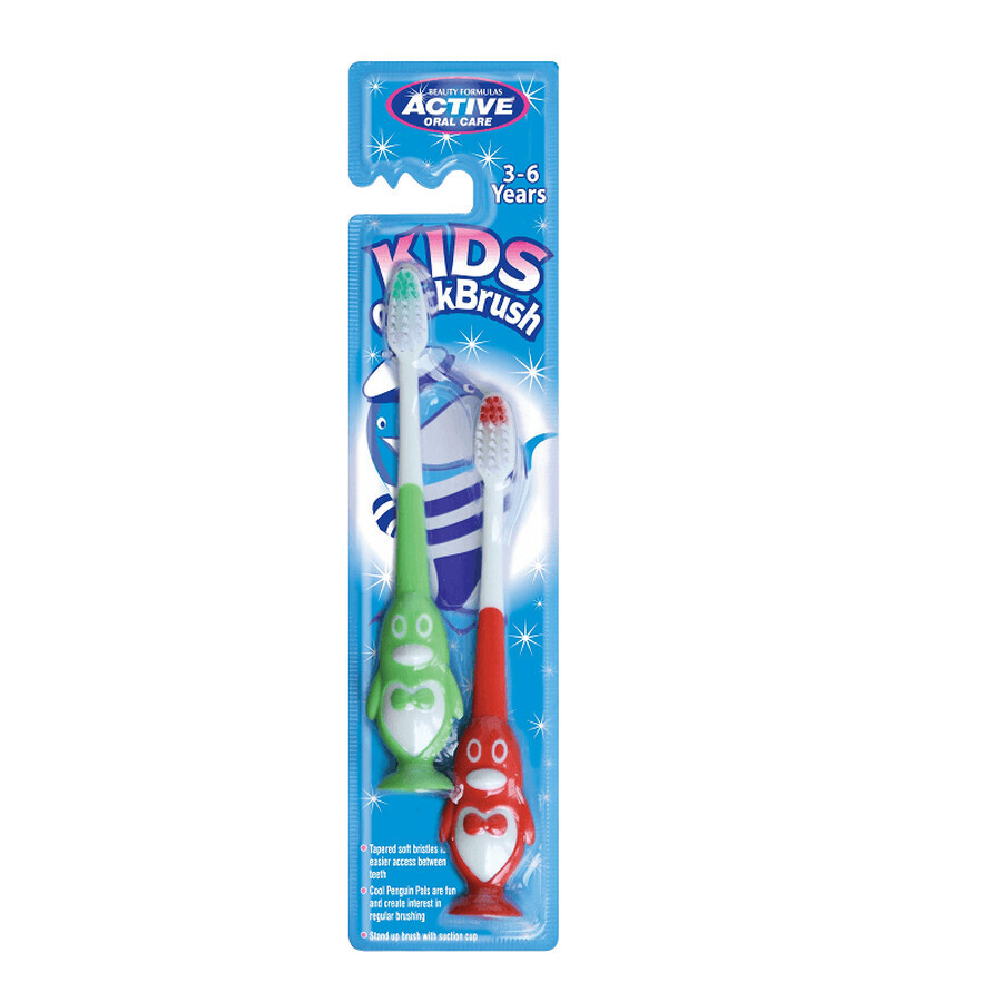 Brosse à dents Pingouin pour les enfants de 3 à 6 ans, 2 pièces, Drammock International