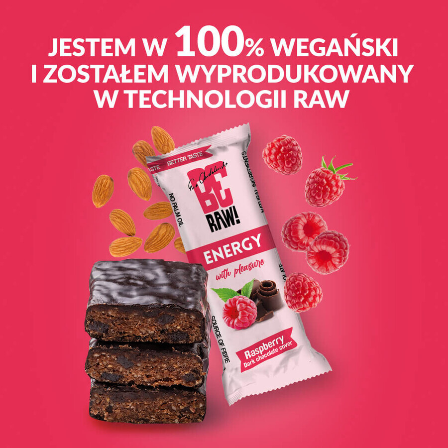 beRAW! Energy, energy bar, raspberry, dark chocolate, 40g