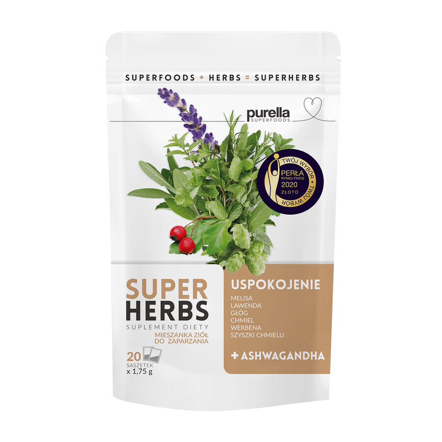 Purella Superherbs Serenity, kruidenmix, 1.75 g x 20 builtjes