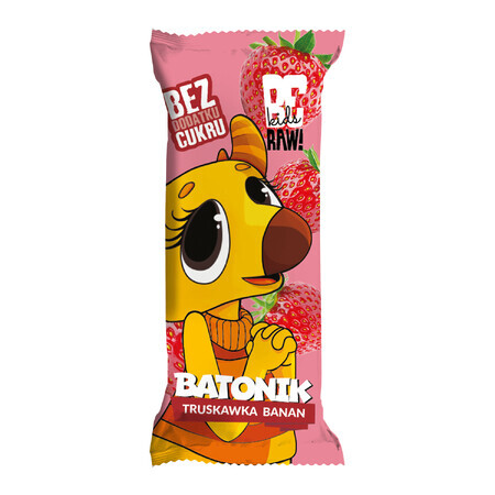 BeRAW! Kids, reep, aardbei, banaan, zonder toegevoegde suiker, 25 g