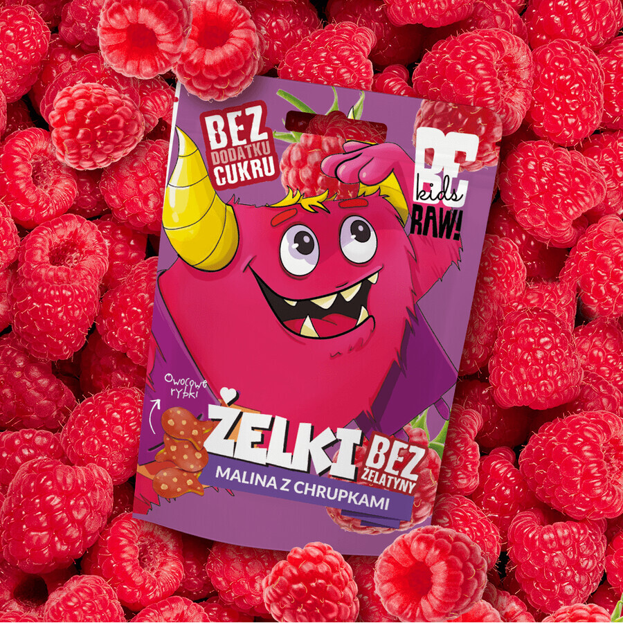 beRAW! Kids, jellies, raspberry with chips, no added sugar, 35 g