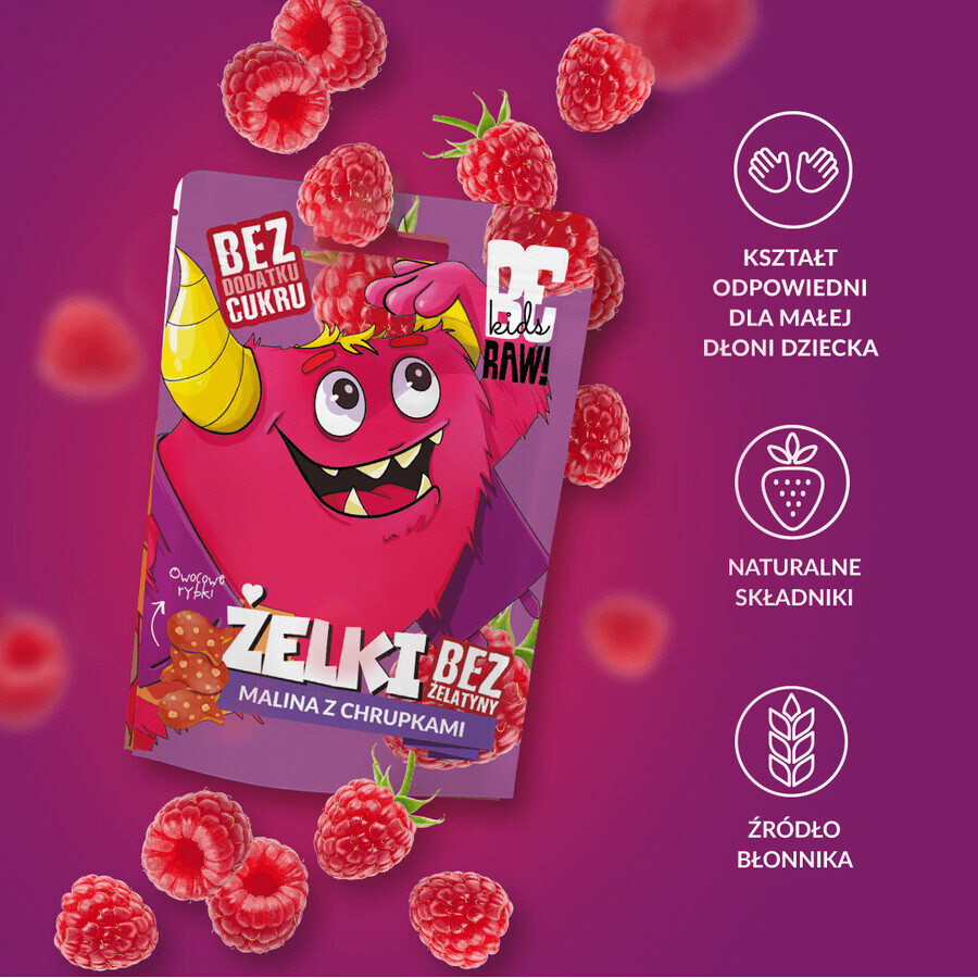 beRAW! Kids, jellies, raspberry with chips, no added sugar, 35 g