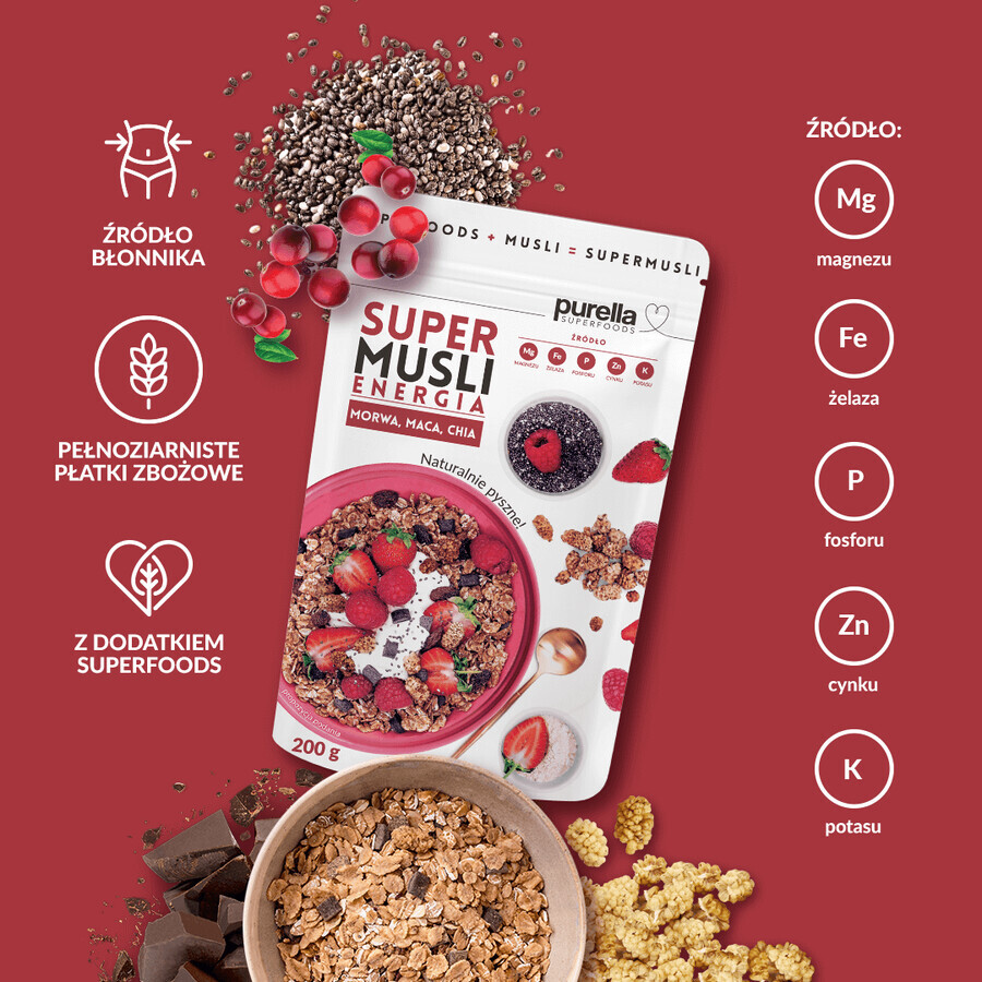 Purella Superfoods Super Muesli Energy, 200 g