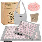 4Fizjo Ecomat, Akupressurmatte mit Buchweizenschalen und Kokosnuss, grau-rosa