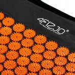 4Fizjo Acupressure Mat, Large Acupuncture Mat with Cushion, 110cm x 42cm, Black and Orange