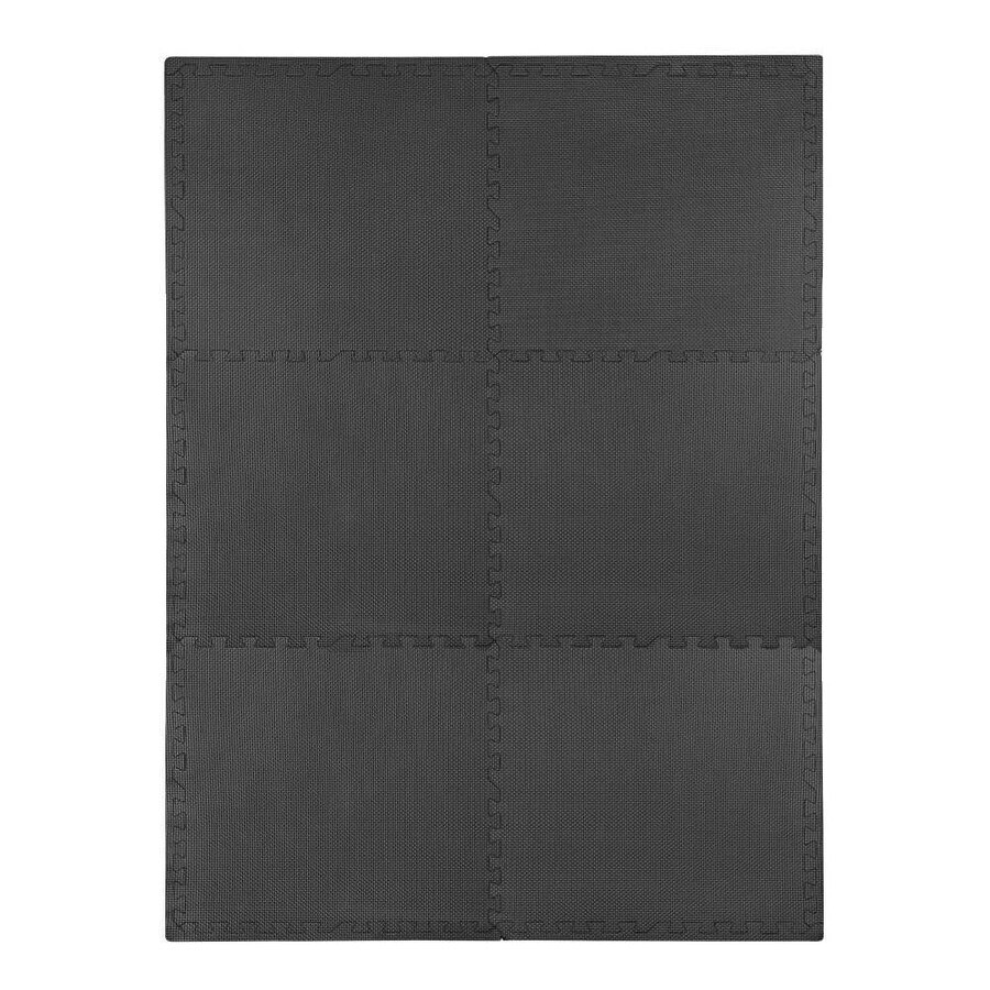 4Fizjo, puzzle exercise mat, black, 1 cm, 6 pieces