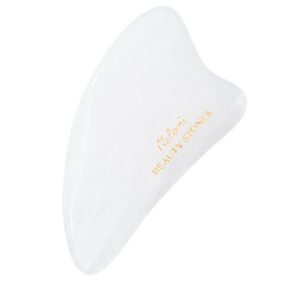 Pierre de massage facial Gua Sha en quartz blanc, Meloni Care