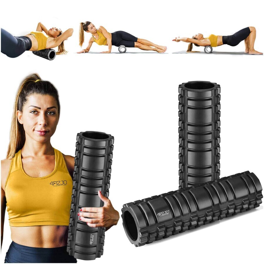 4Fizjo Crossfit Eva, massage roller met spijkers, zwart, 45 cm