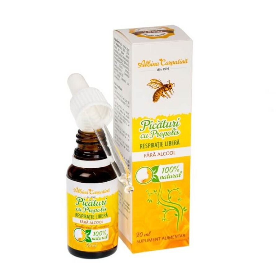 Gouttes de propolis à respiration libre, 20 ml, Apicola