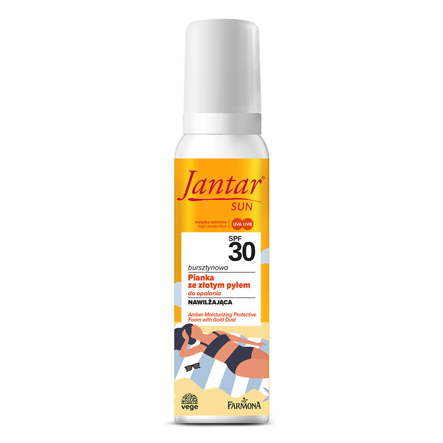 Farmona Jantar Sun, amberkleurige zonneschuim met goudstof, hydraterend, SPF 30, 150 ml