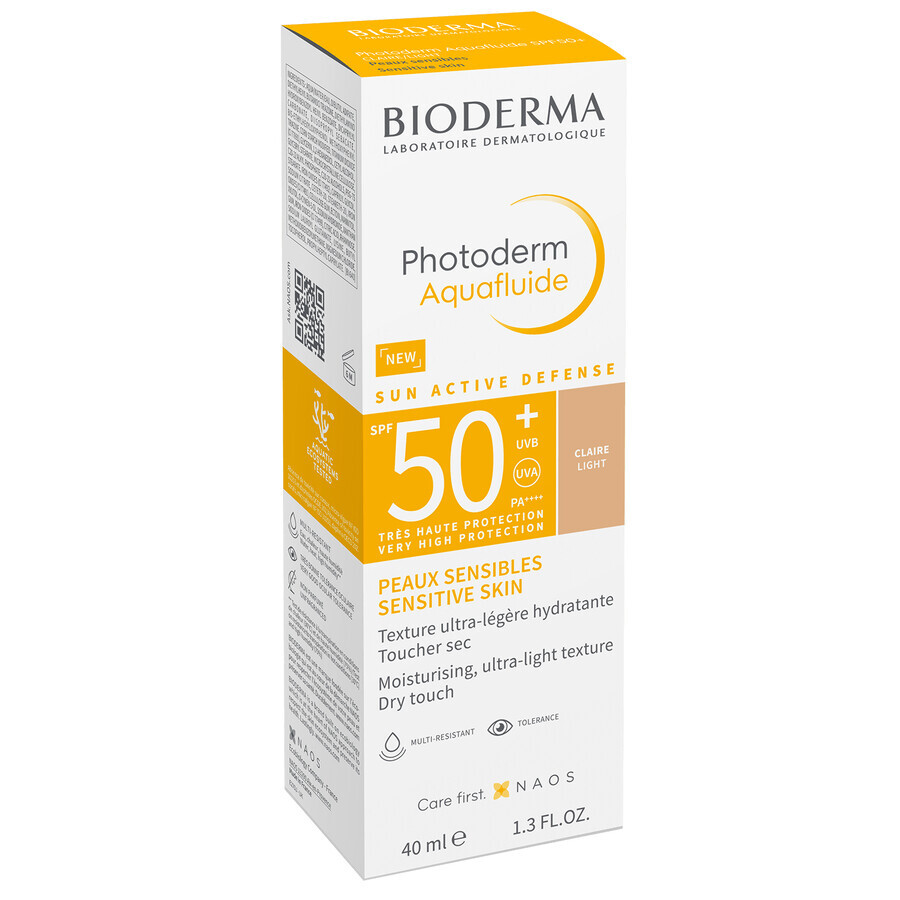 Bioderma Photoderm Aquafluide, ultralichte zonnebrandcrème voor de normale huid, licht, SPF 50+, 40 ml