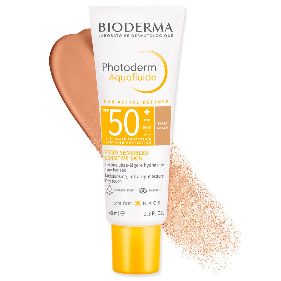 Bioderma Photoderm Aquafluide, ultralichte zonnebrandcrème voor de normale huid, donker, SPF 50+, 40 ml