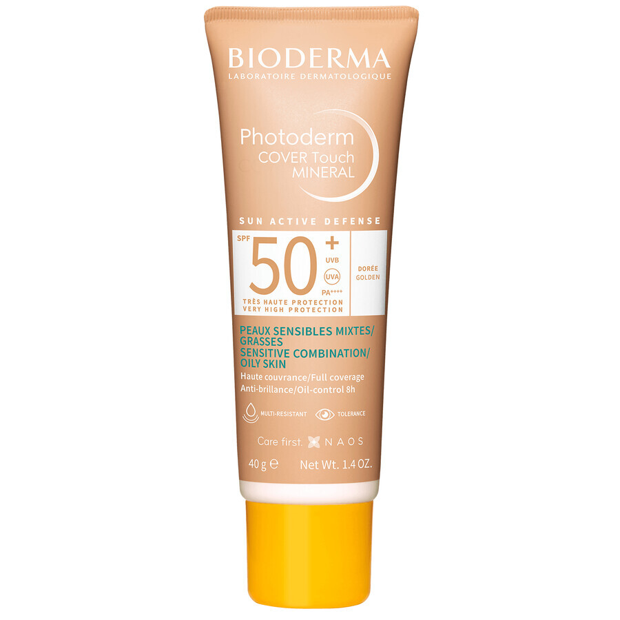 Bioderma Photoderm Cover Touch Mineral, dekkende minerale vloeistof, donker, SPF 50+, 40 g