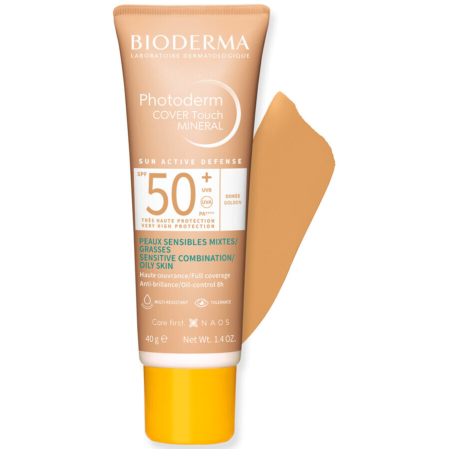 Bioderma Photoderm Cover Touch Mineral, dekkende minerale vloeistof, donker, SPF 50+, 40 g