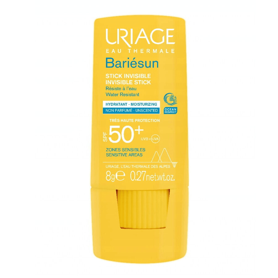 Uriage Bariesun, barra mineral para zonas sensibles, SPF 50+, 8 g