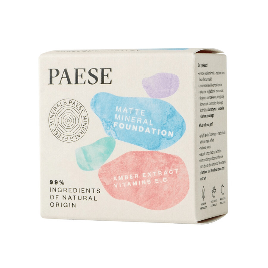 Paese Minerals, minerale matterende foundation, los, 100N Licht beige, 7 g