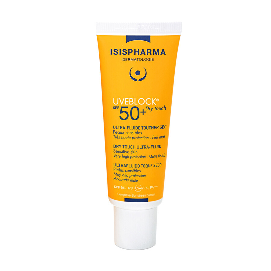 IsisPharma Uveblock Dry Touch, beschermende tonifiërende vloeistof, licht, SPF 50+, 40 ml