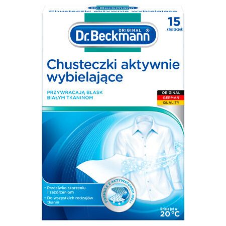 Dr. Beckmann, actieve whitening doekjes, 15 stuks